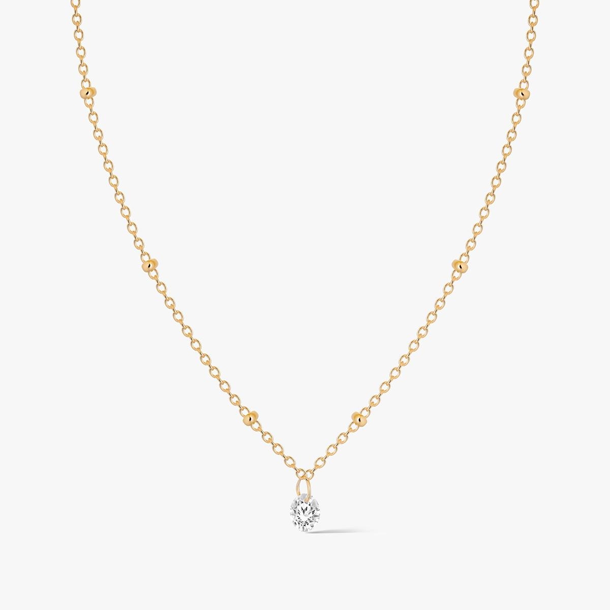 Naszyjnik srebrny pozłacany z cyrkonią