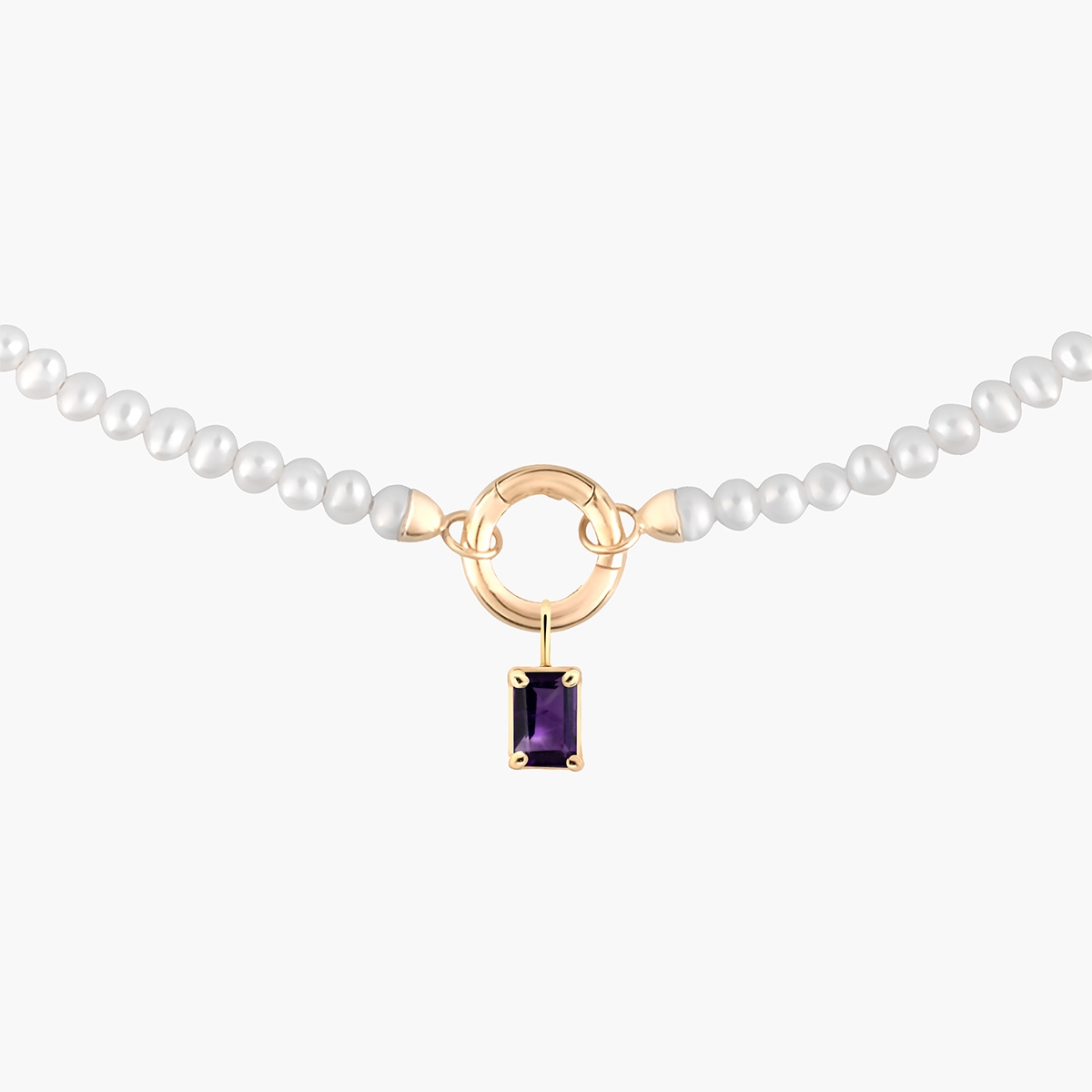 Wisiorek złoty z ametystem