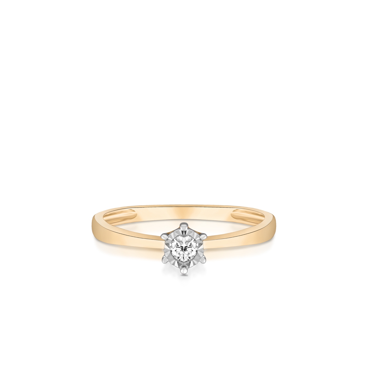 Pierścionek złoty z brylantem