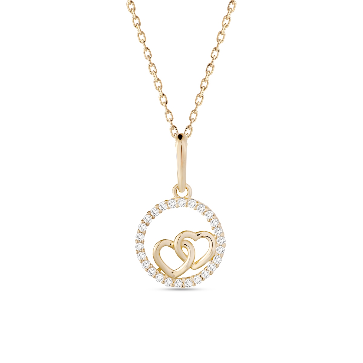 Wisiorek złoty z cyrkoniami