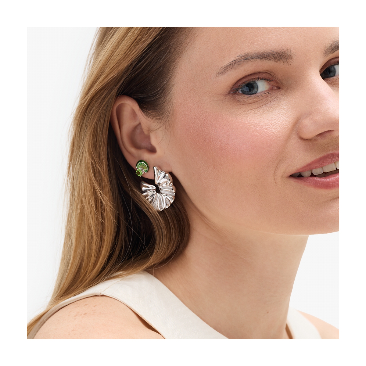 Kolczyki srebrne Kwiaty Nocy Limonki