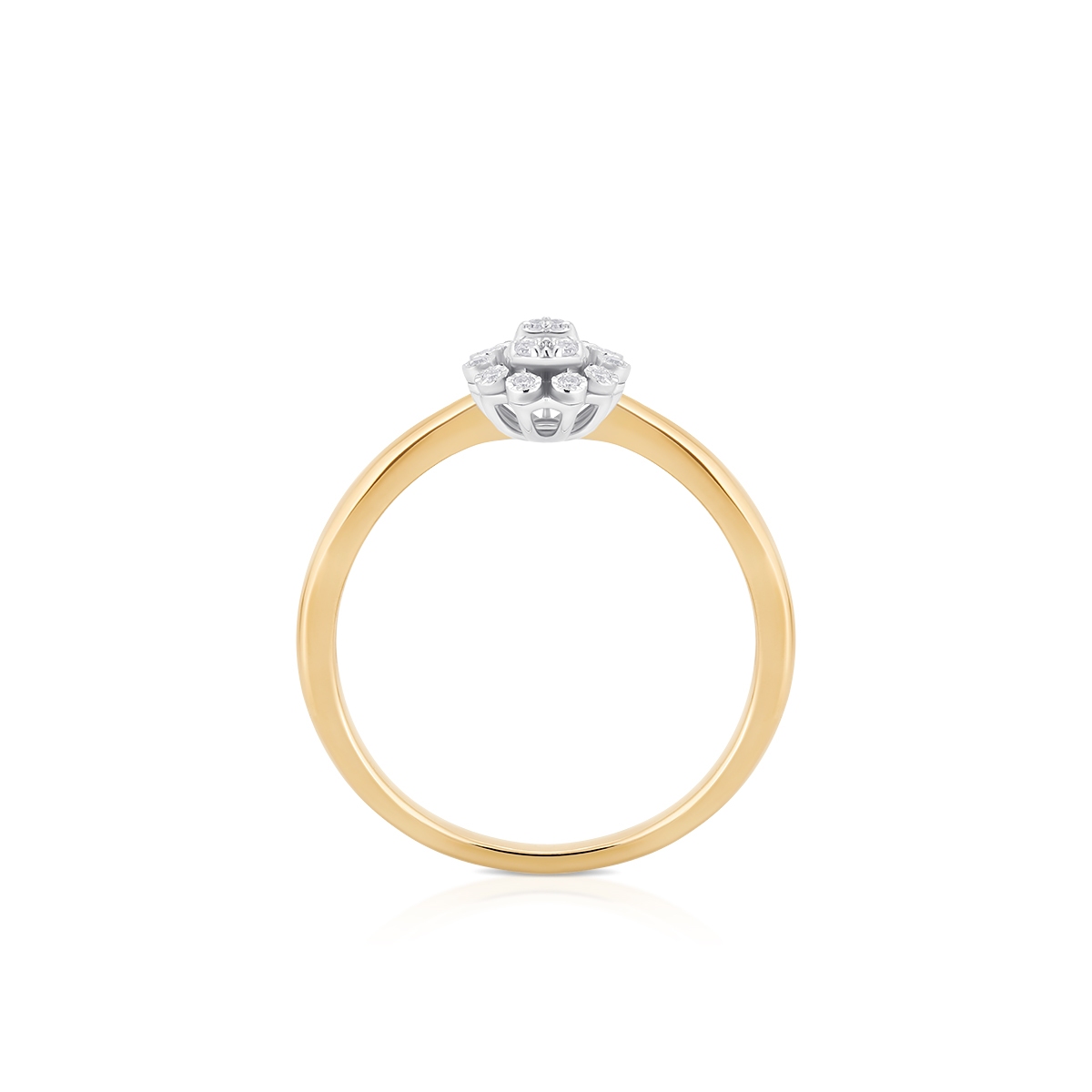 Pierścionek złoty bicolor z diamentami