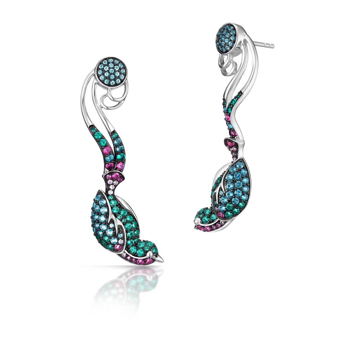 Kolczyki srebrne Preludium Paradise Birds