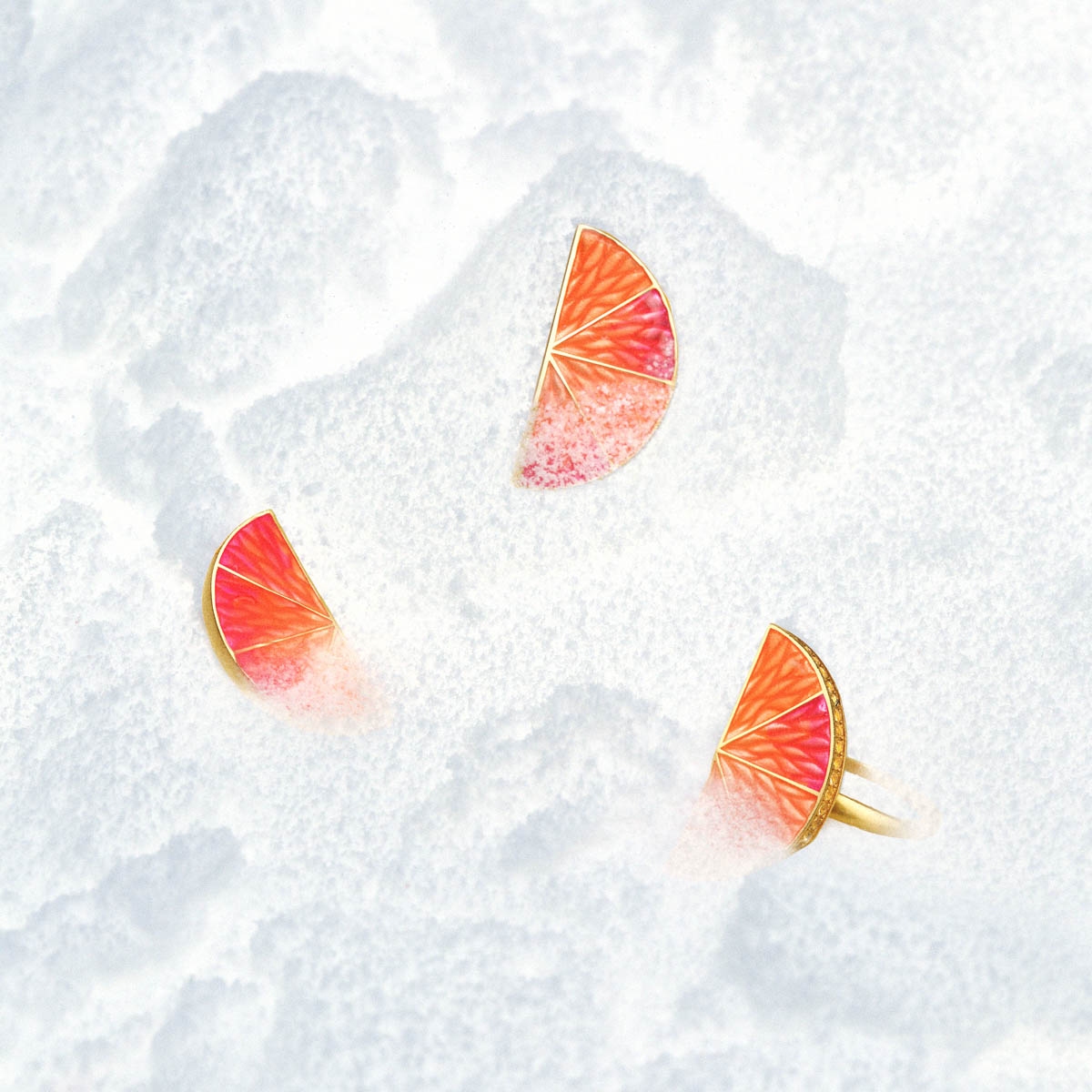 Kolczyki srebrne Kwiaty Nocy Cytrusy