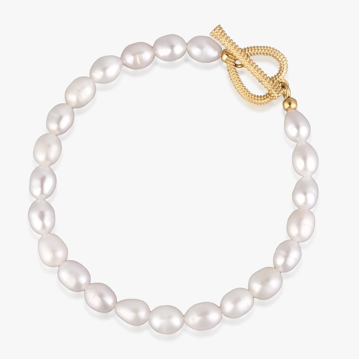 Bransoleta srebrna z perłami