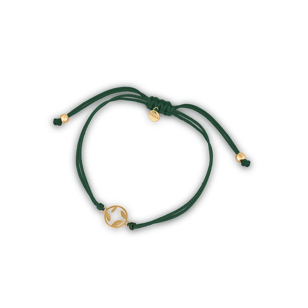 Bransoleta sznurkowa z pozłacanym kółkiem