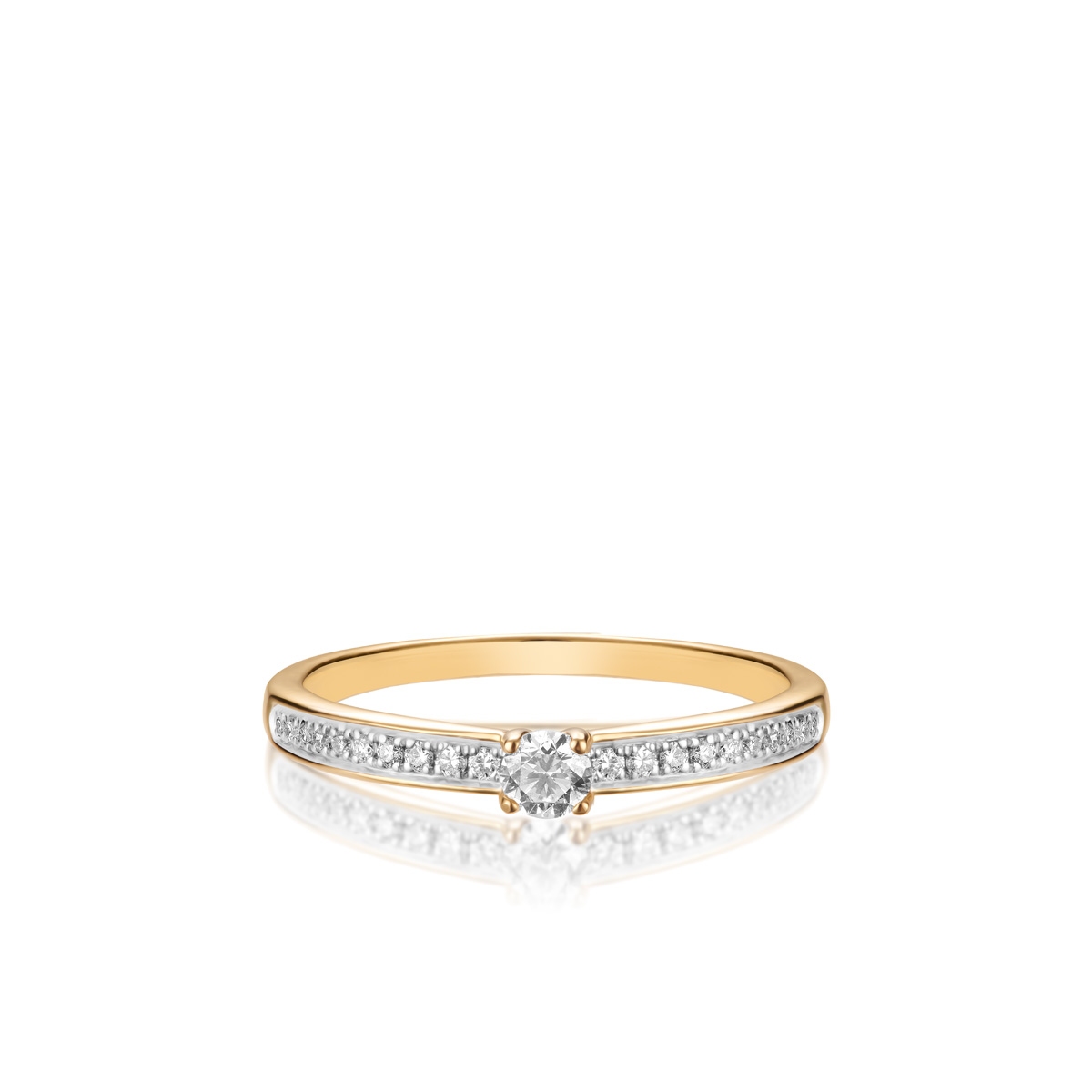 Pierścionek zaręczynowy złoty Szczęśliwy