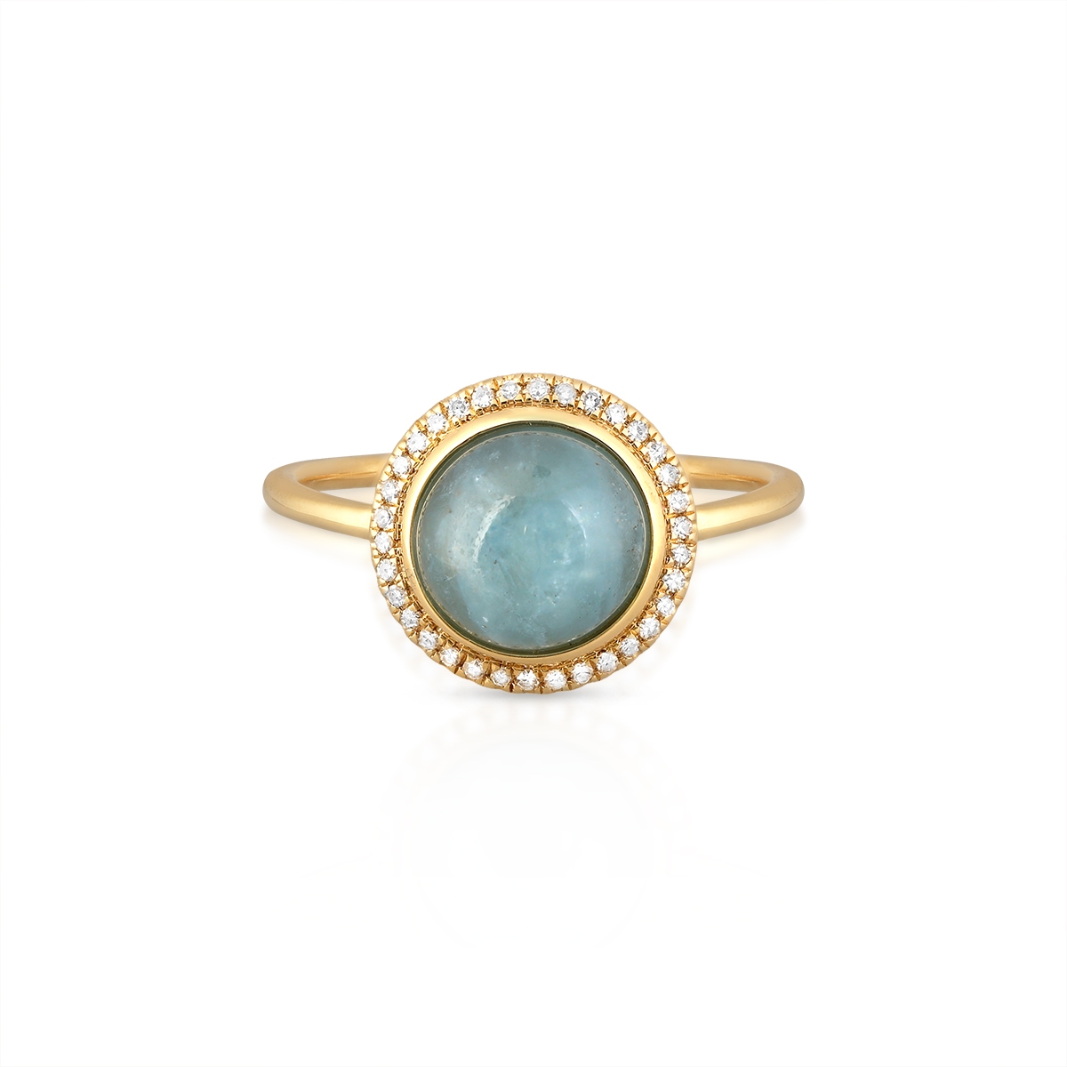 Pierścionek złoty z akwamarynem