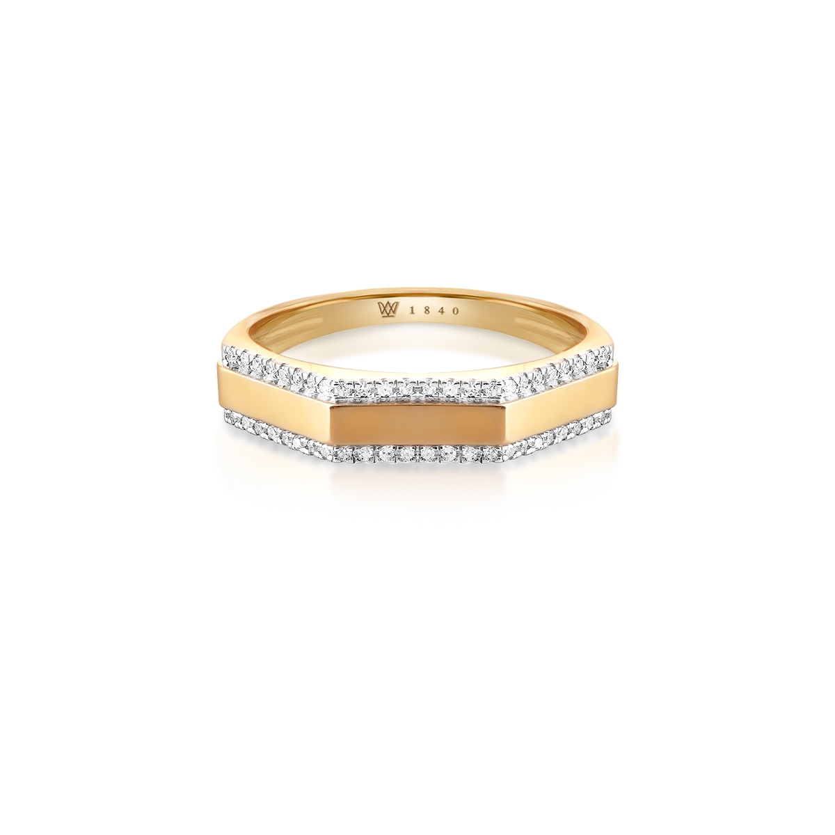 Pierścionek złoty z diamentami