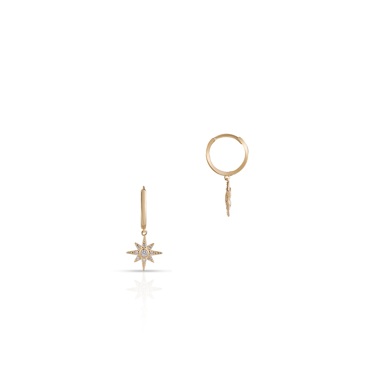 Kolczyki złote koła z cyrkoniami