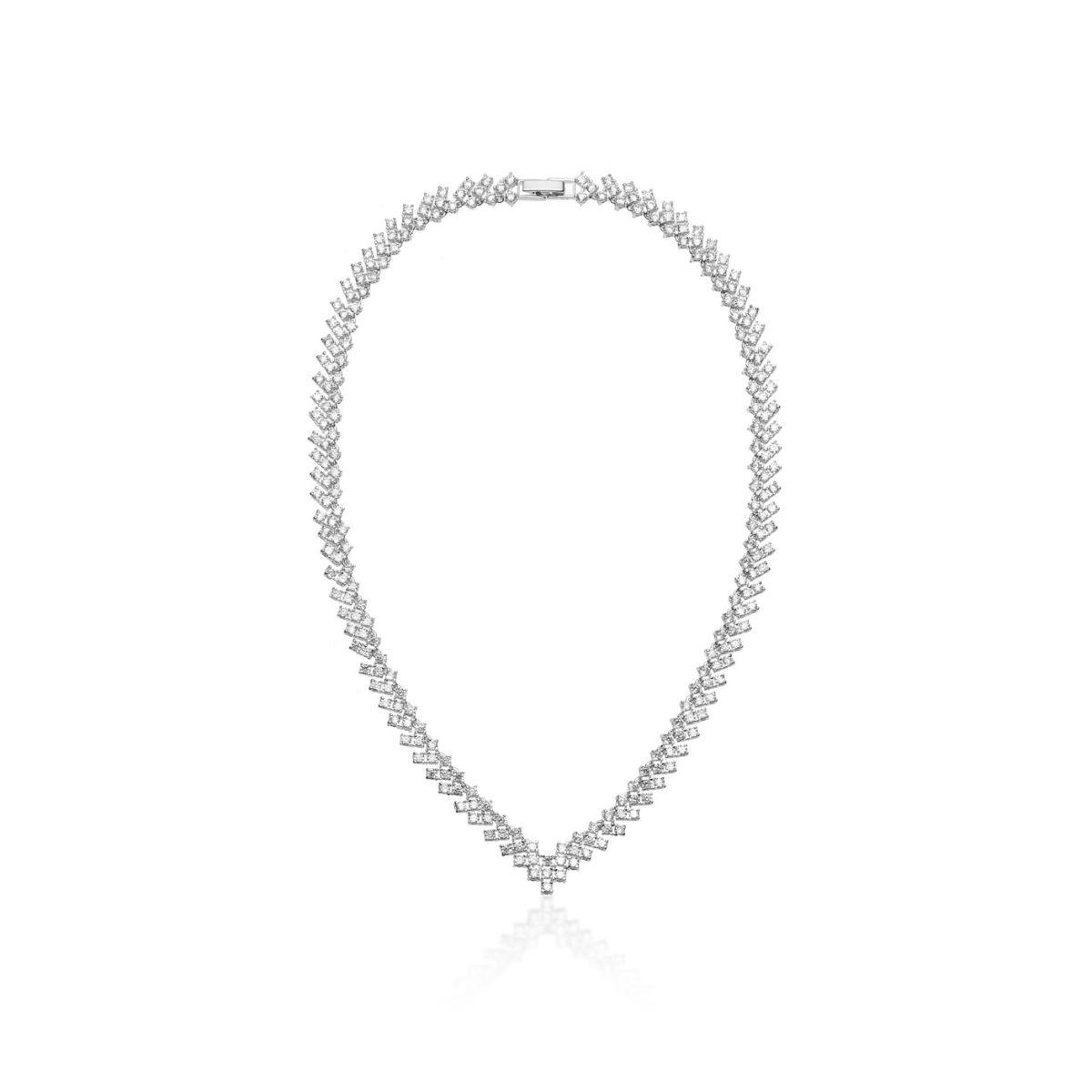 Naszyjnik mosiężny z cyrkoniami