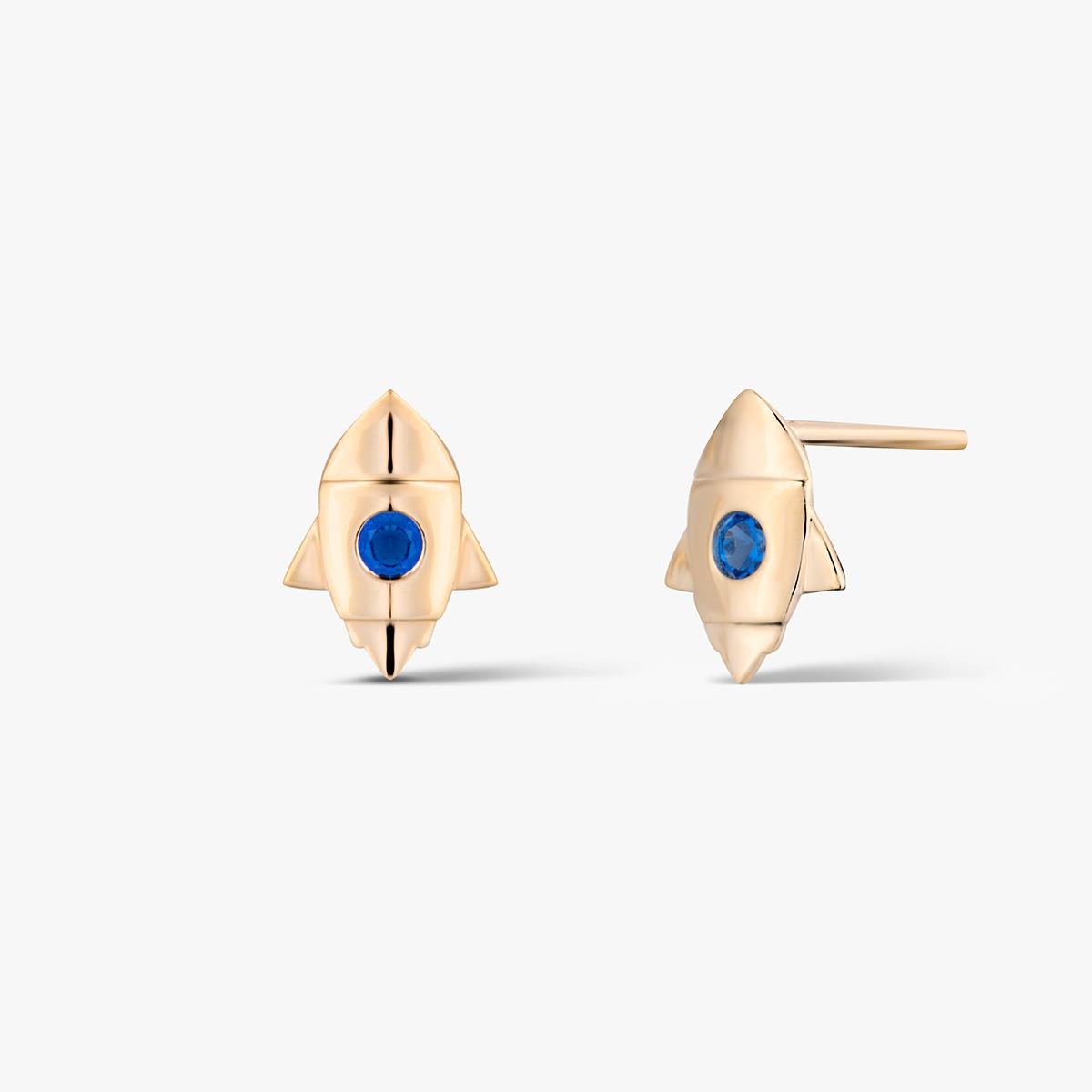 Kolczyki złote z motywem rakiety