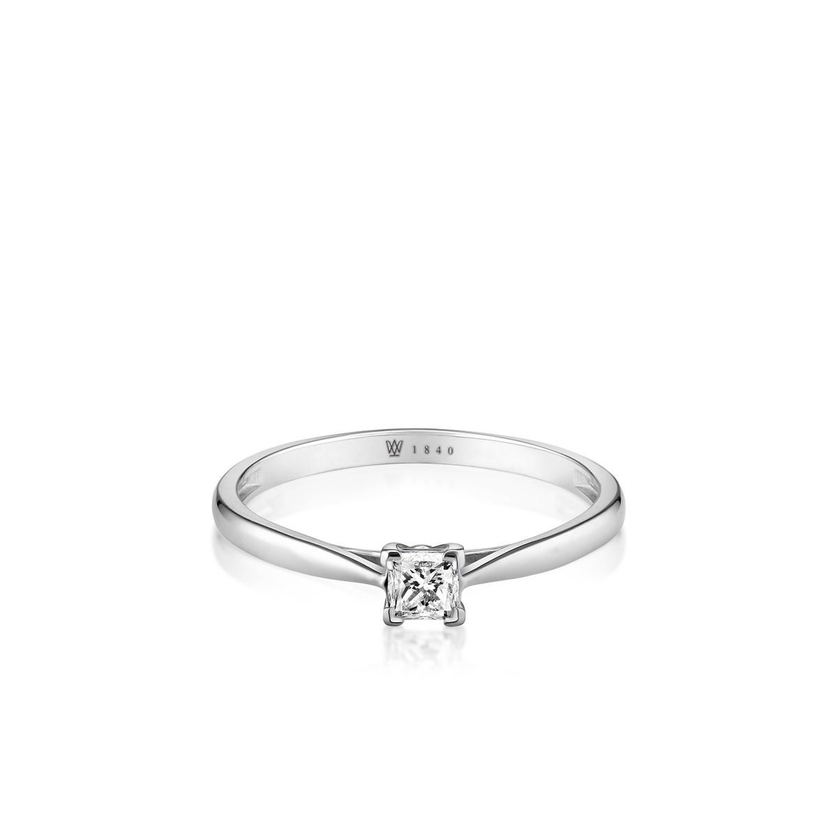 Pierścionek zaręczynowy białe złoto Niezwykły