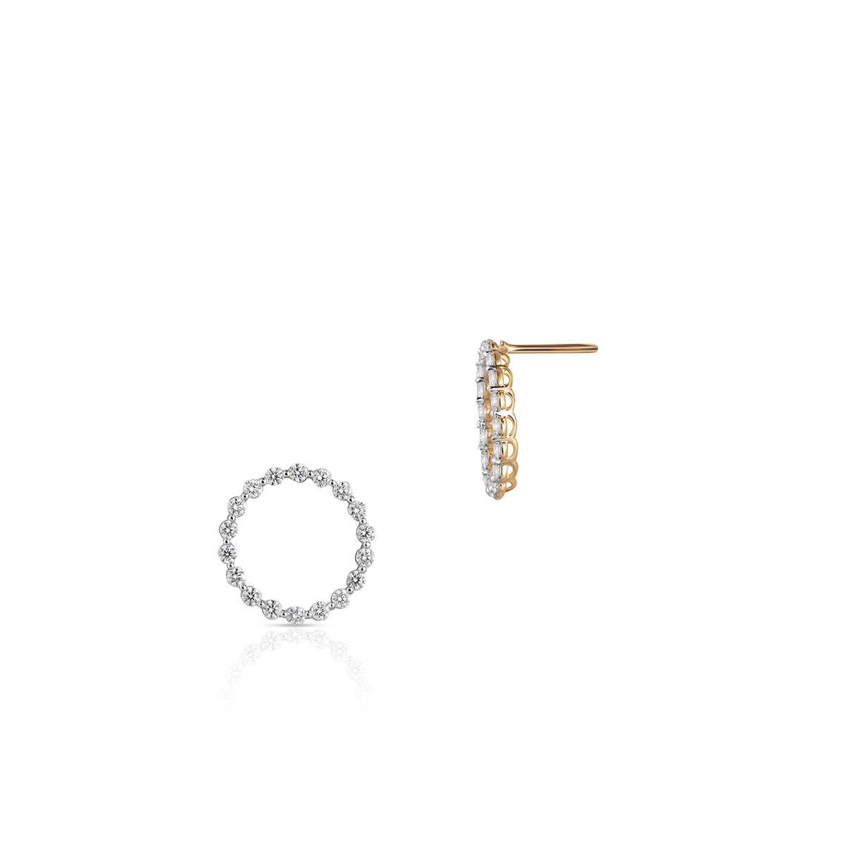 Kolczyki złote koła z brylantami