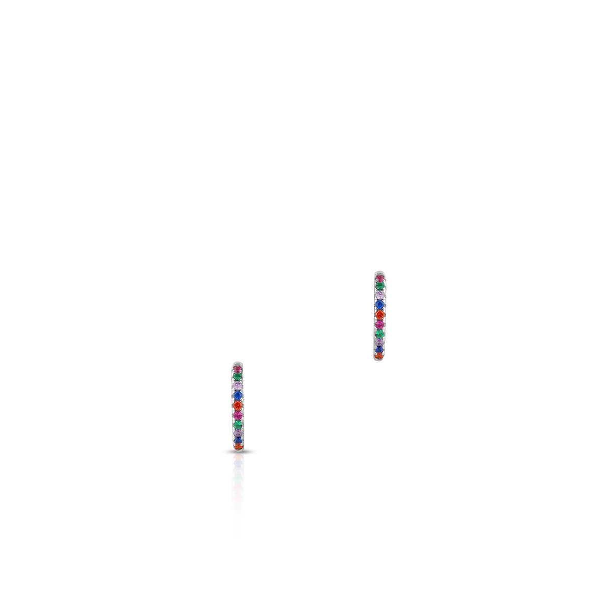 Kolczyki srebrne koła z kolorowymi cyrkoniami