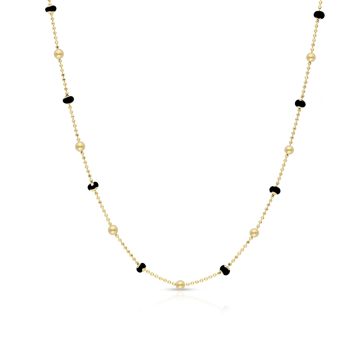 Naszyjnik srebrny pozłacany z kulkami