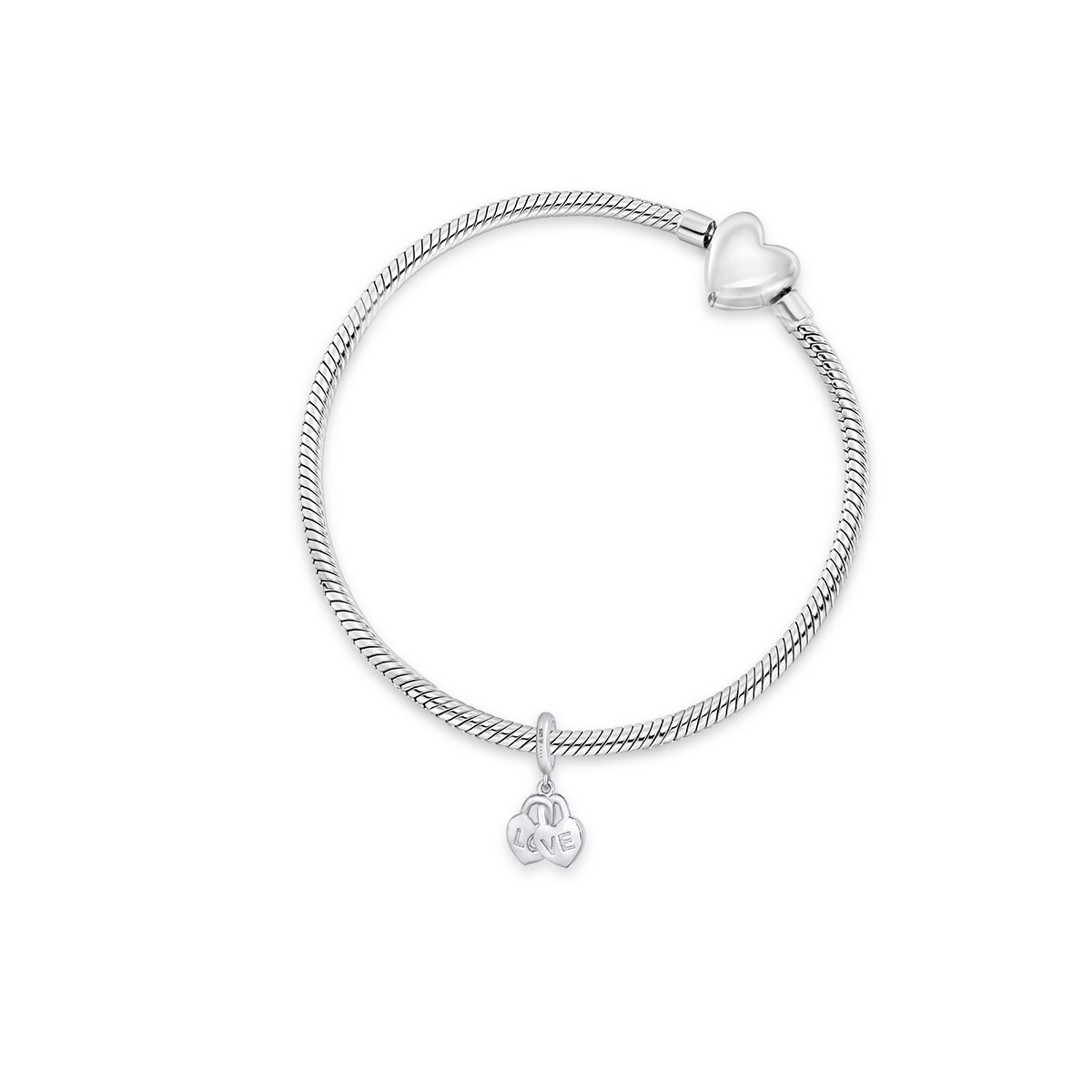 Zawieszka srebrna z motywem kłódki i serca Lovely Beads