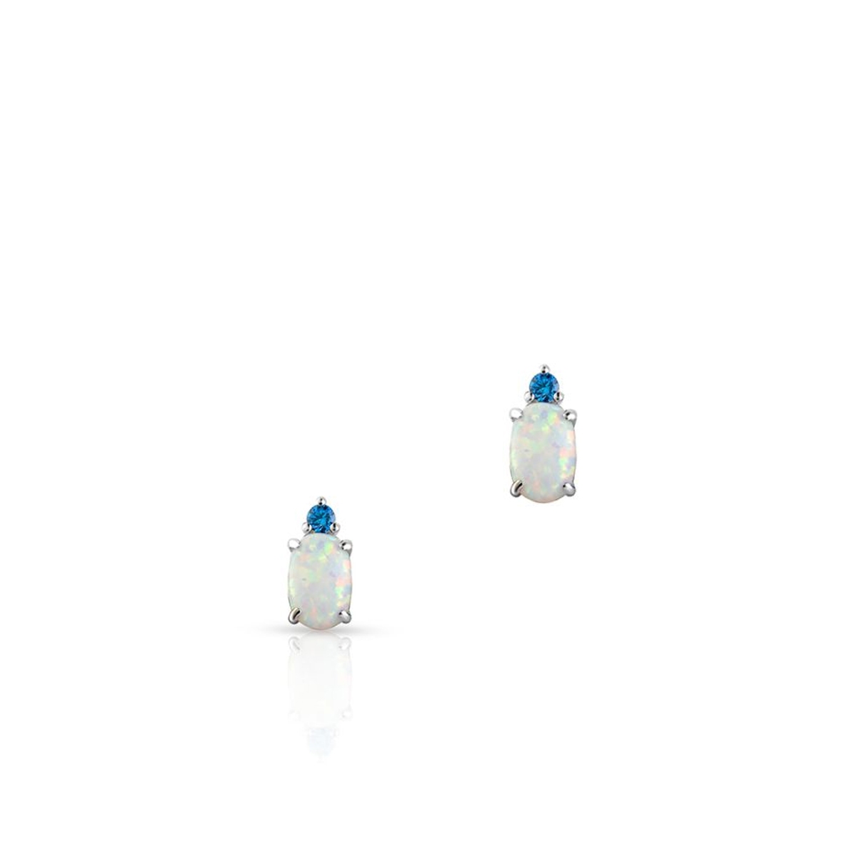 Kolczyki srebrne z opalami i cyrkoniami