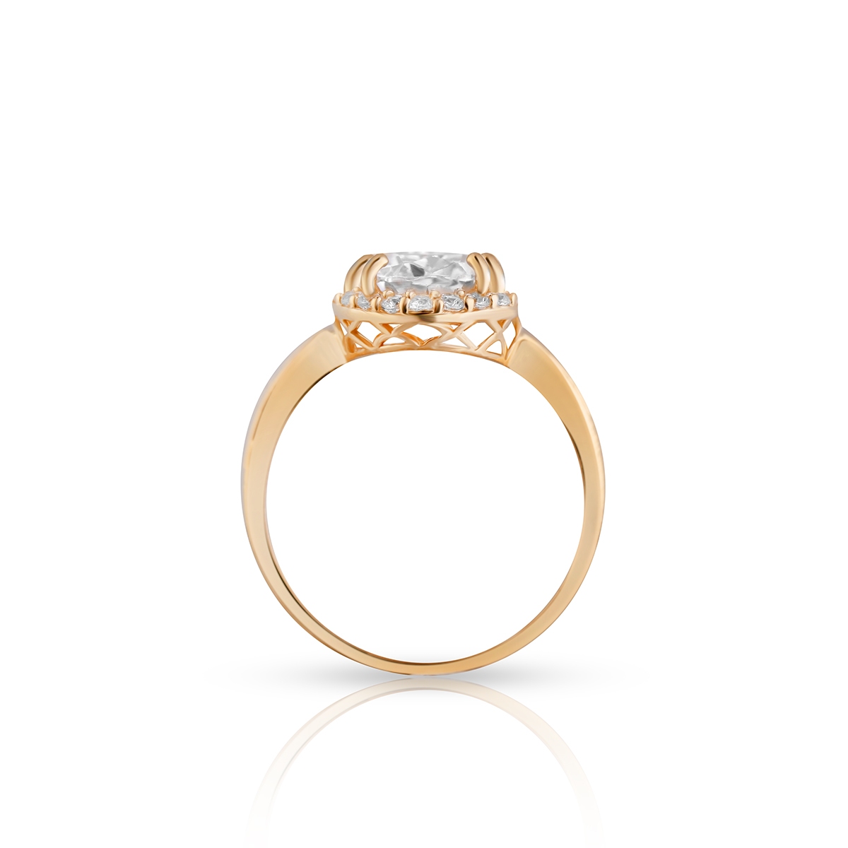 Pierścionek złoty z cyrkoniami