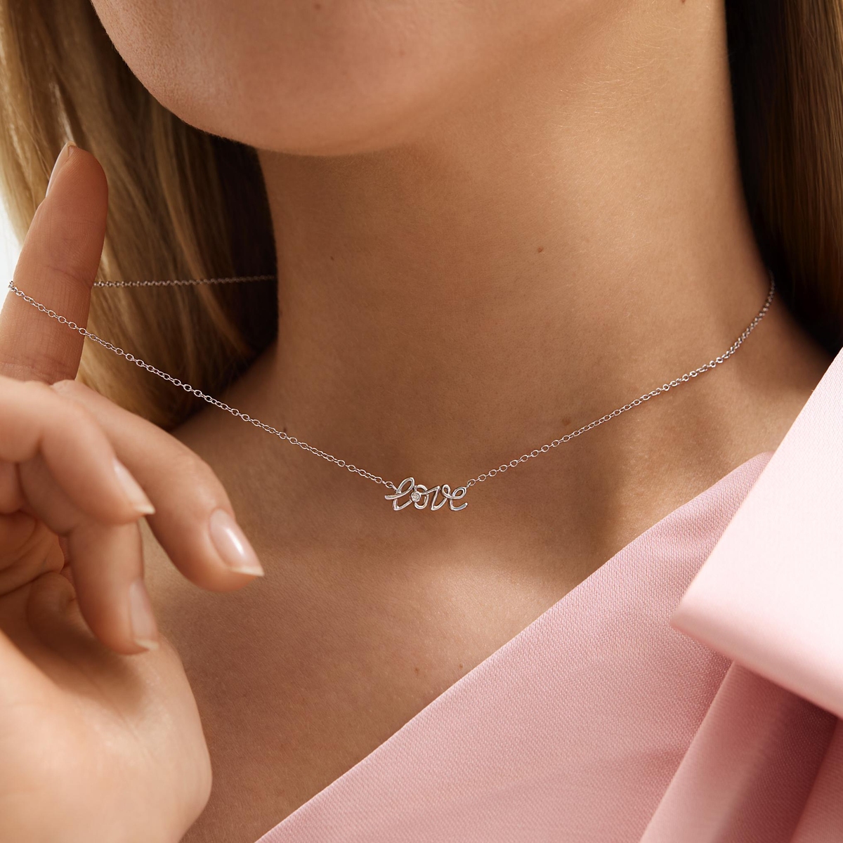 Naszyjnik srebrny z diamentem laboratoryjnym Czułość