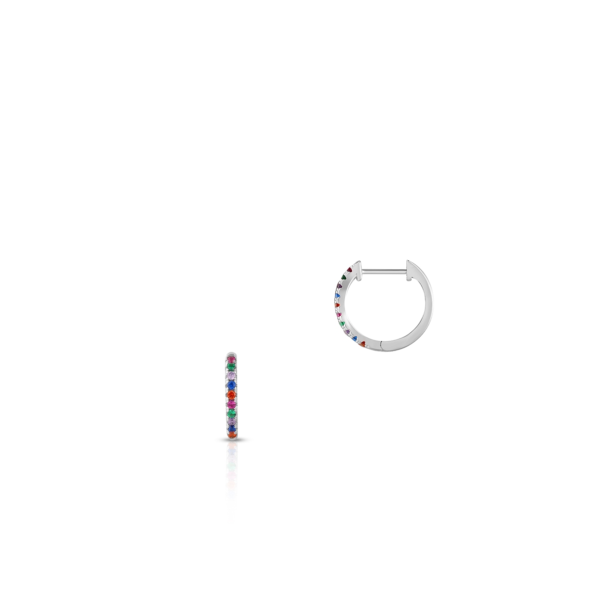 Kolczyki srebrne koła z kolorowymi cyrkoniami