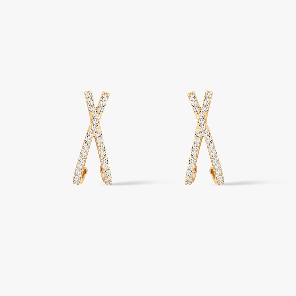 Kolczyki złote z cyrkoniami