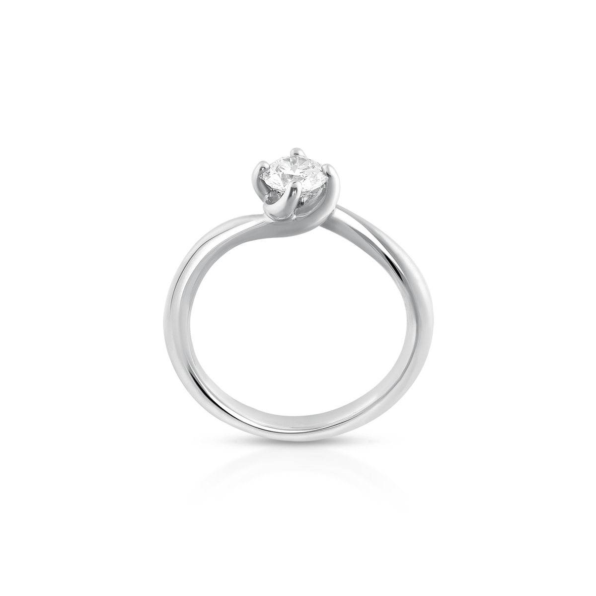Pierścionek białe złoto z brylantem
