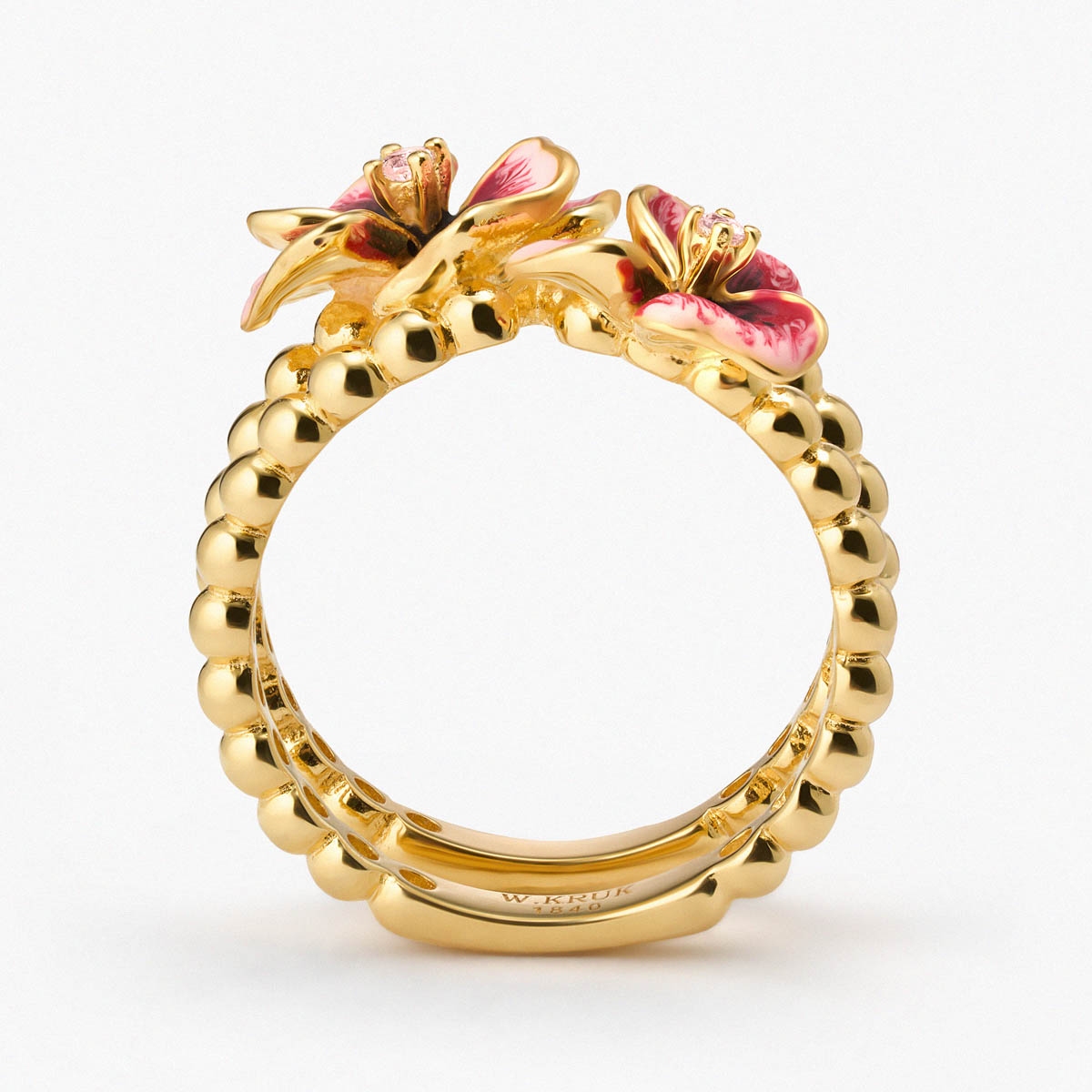 Pierścionek srebrny Kwiaty Nocy Bratki