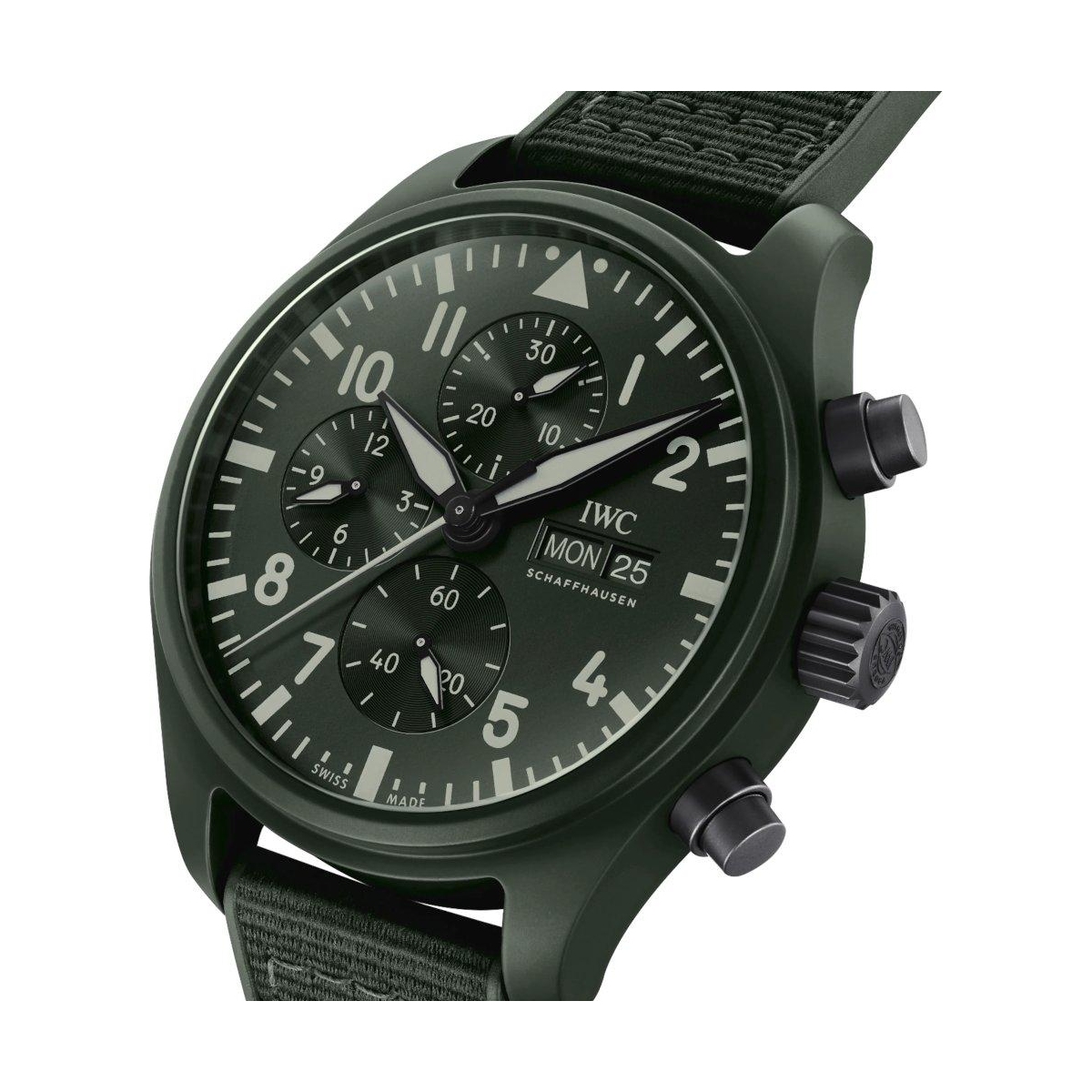 ZEGAREK IWC SCHAFFHAUSEN PILOT'S CHRONOGRAPH TOP GUN WOODLAND