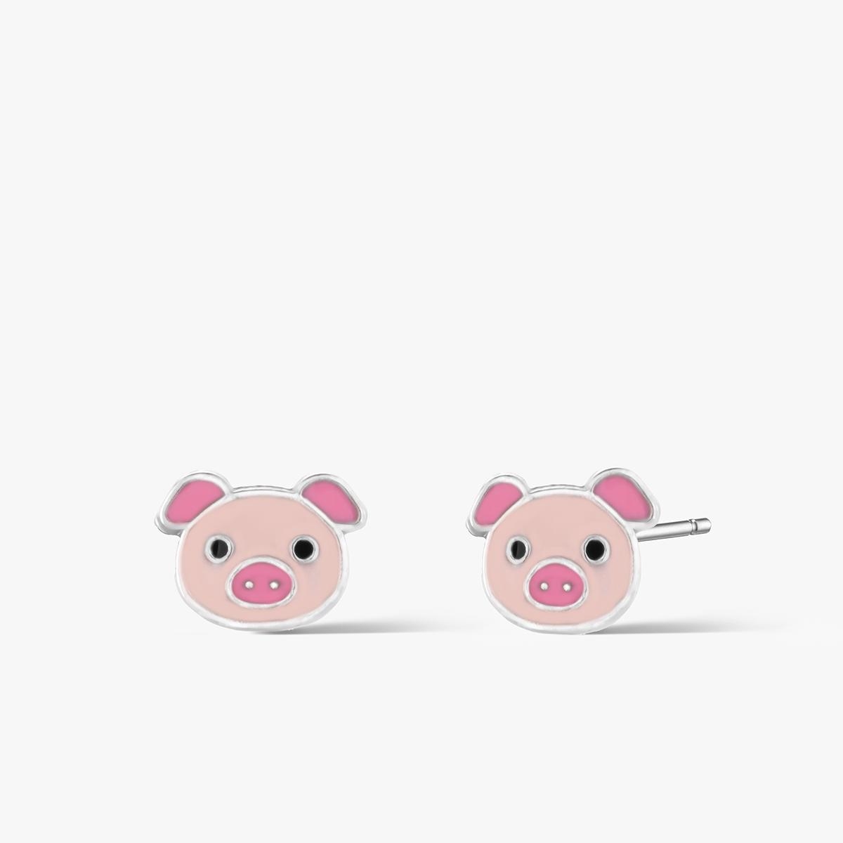 Kolczyki srebrne z motywem świnki