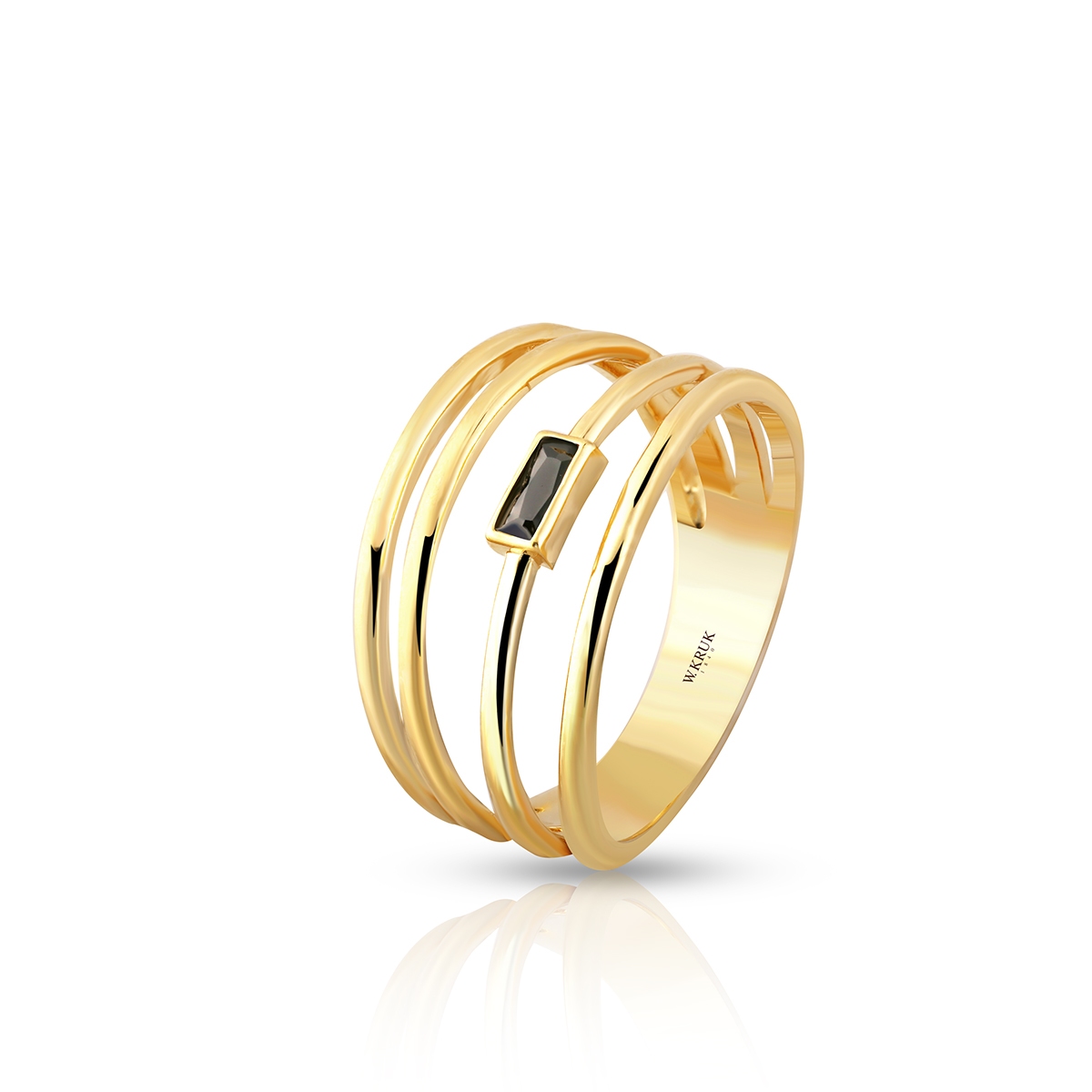 Pierścionek srebrny z czarną cyrkonią