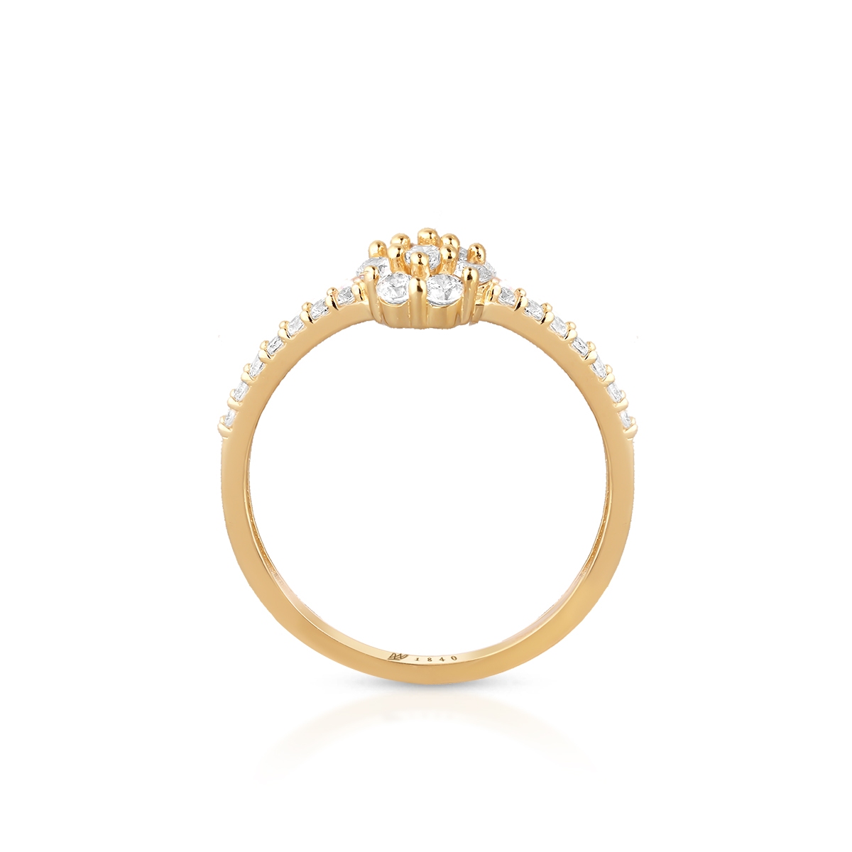 Pierścionek złoty z cyrkoniami