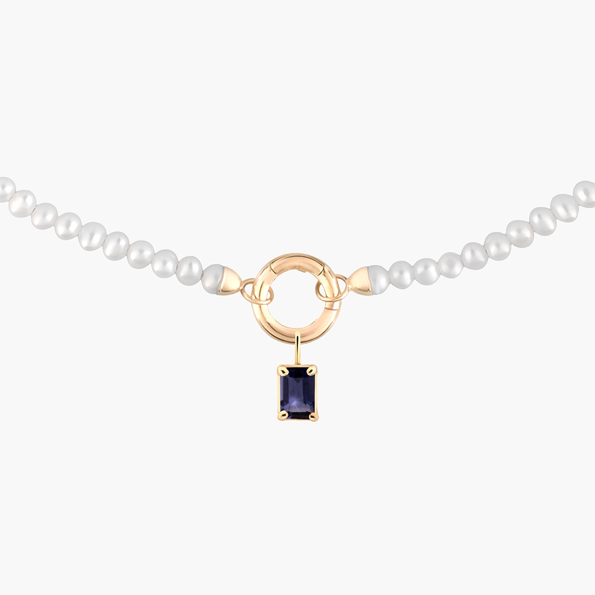 Wisiorek złoty z iolitem