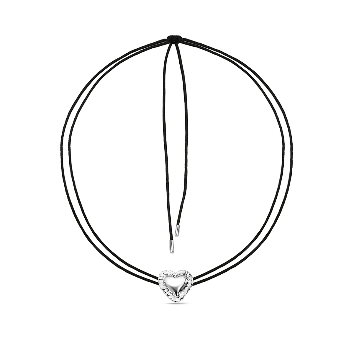 Naszyjnik sznurkowy z sercem