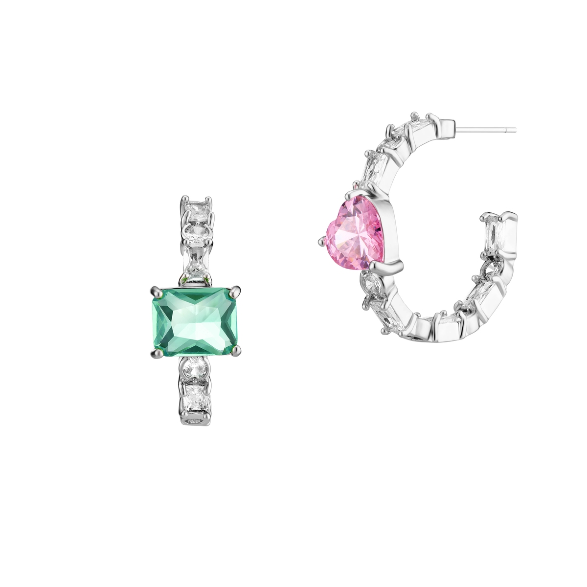 Asymetryczne kolczyki z cyrkoniami Basics