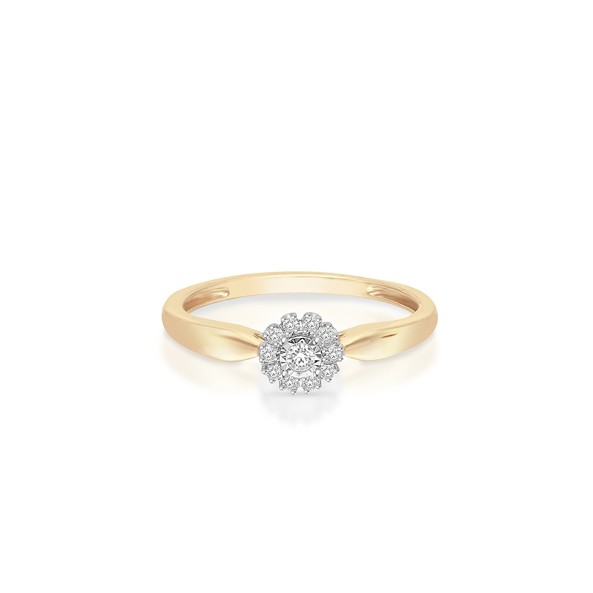 Pierścionek złoty bicolor z brylantami