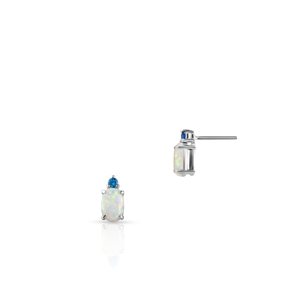 Kolczyki srebrne z opalami i cyrkoniami