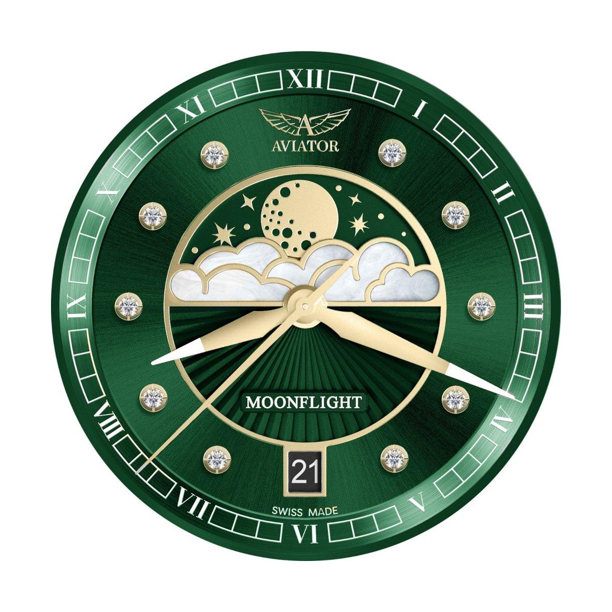 ZEGAREK AVIATOR DOUGLAS MOONFLIGHT DIAMOND POLISH EDITION