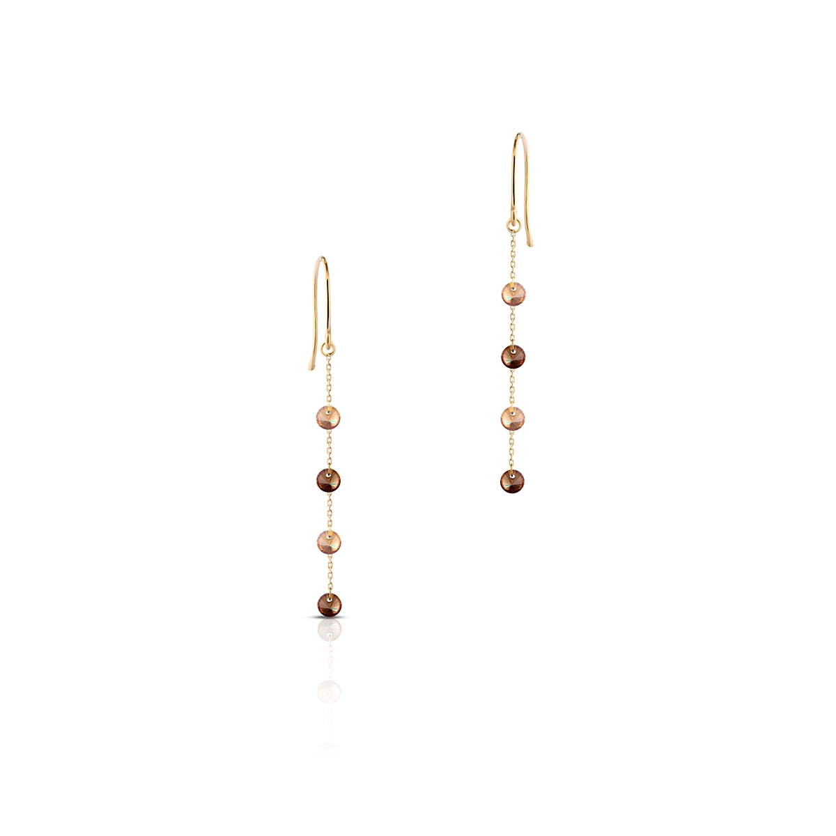 Kolczyki złote z kolorowymi cyrkoniami