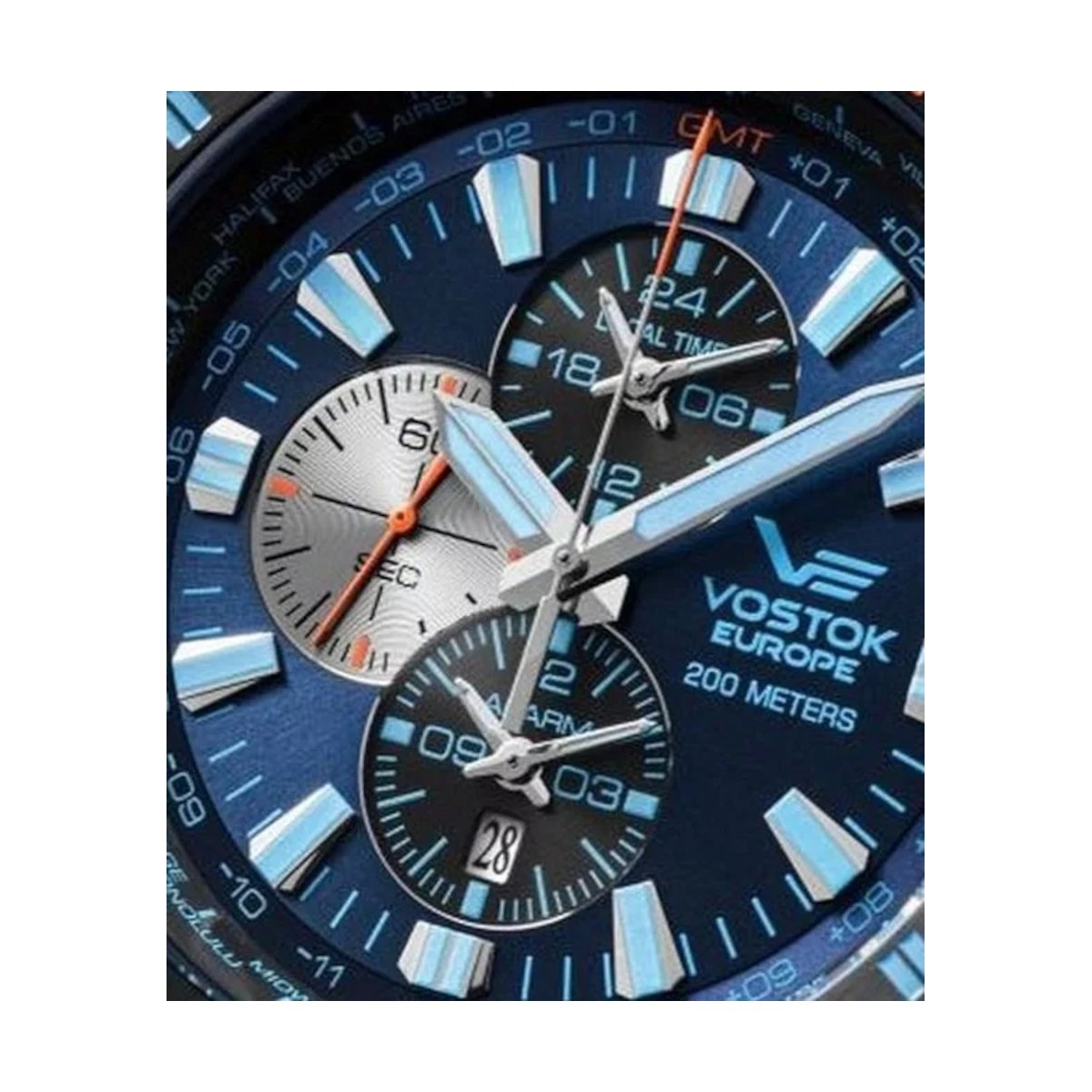 ZEGAREK VOSTOK EUROPE ALMAZ SPACE STATION DUAL TIME