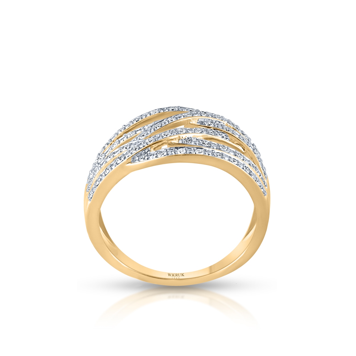 Pierścionek złoty z diamentami