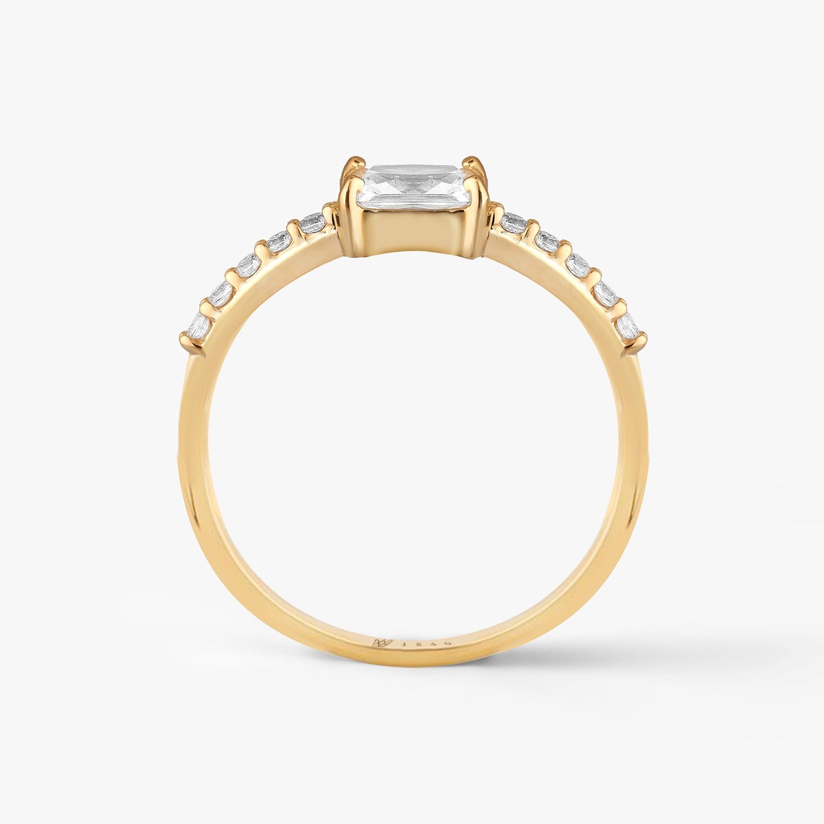 Pierścionek złoty z cyrkoniami Ceremonials