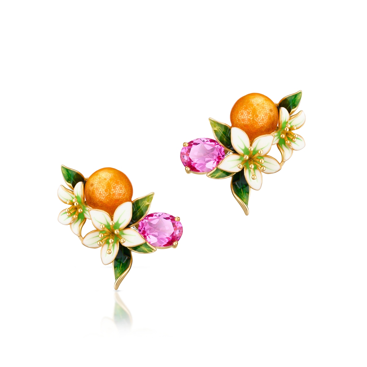 Nausznice srebrne Kwiaty Nocy Cytrusy