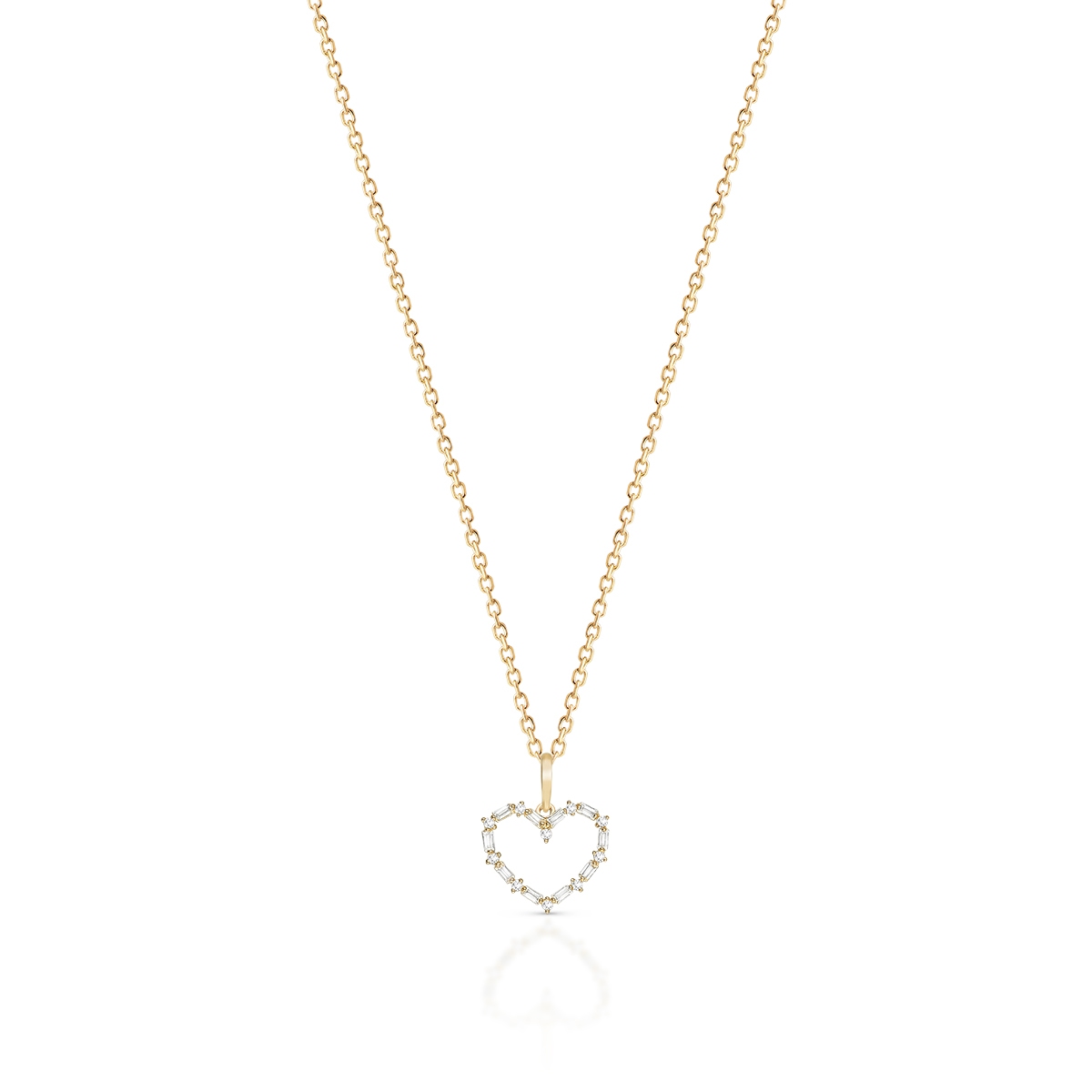 Wisiorek złoty serce z cyrkoniami