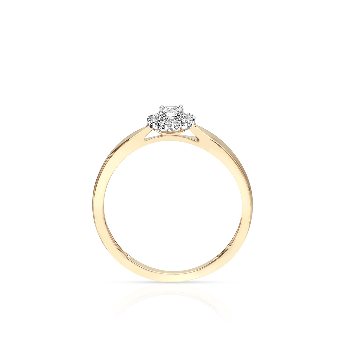 Pierścionek złoty bicolor z brylantami