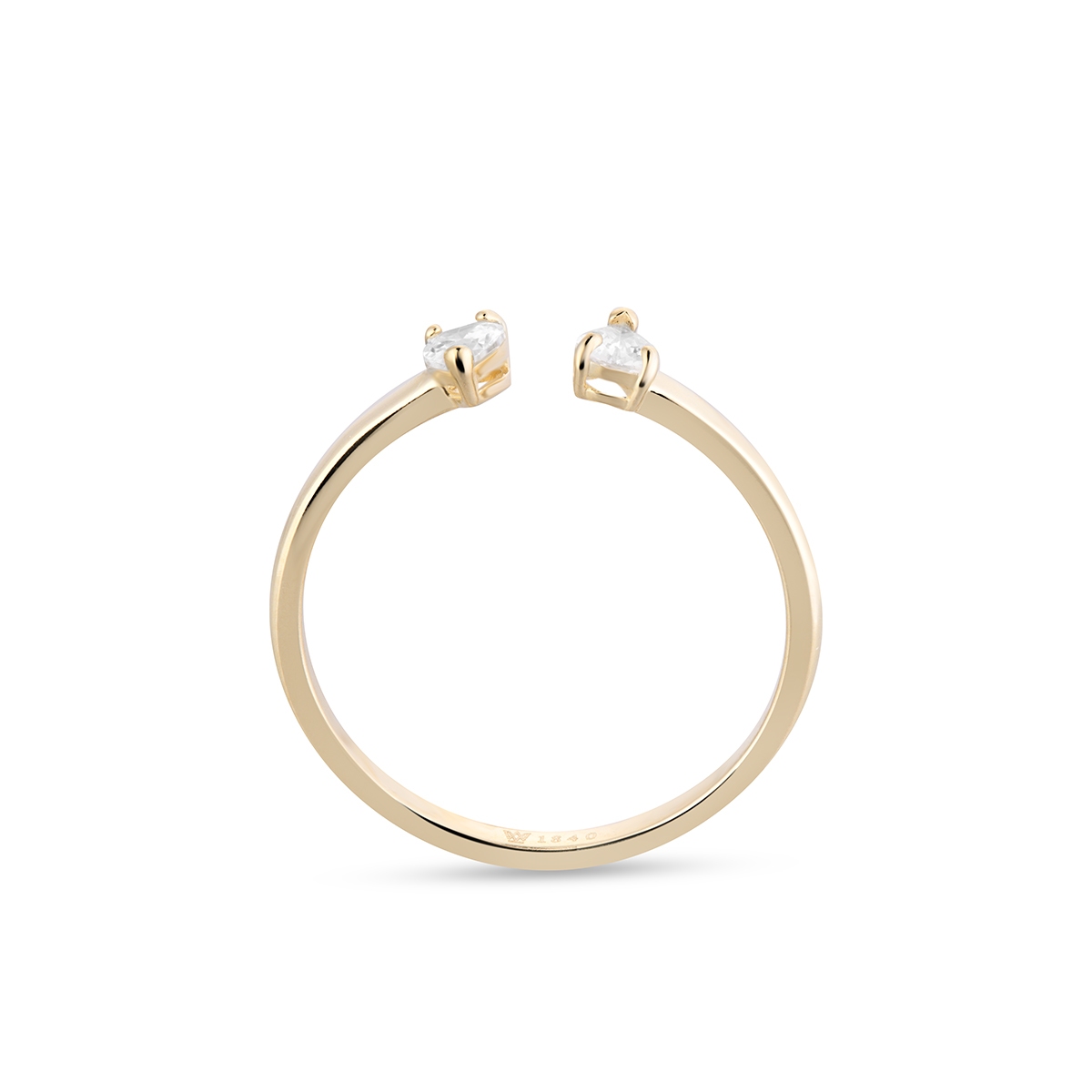 Pierścionek złoty z cyrkoniami