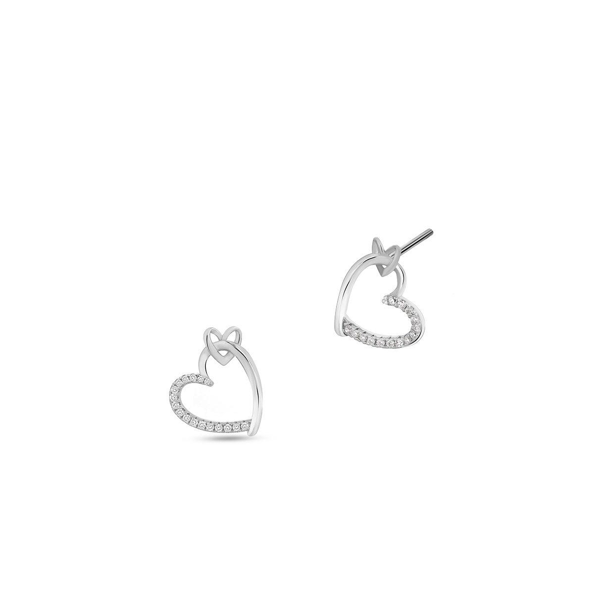 Kolczyki srebrne dwa serca