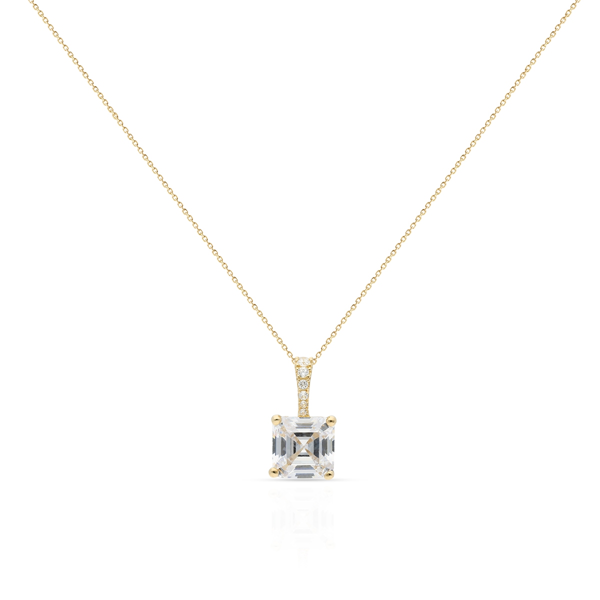 Wisiorek złoty z cyrkonią