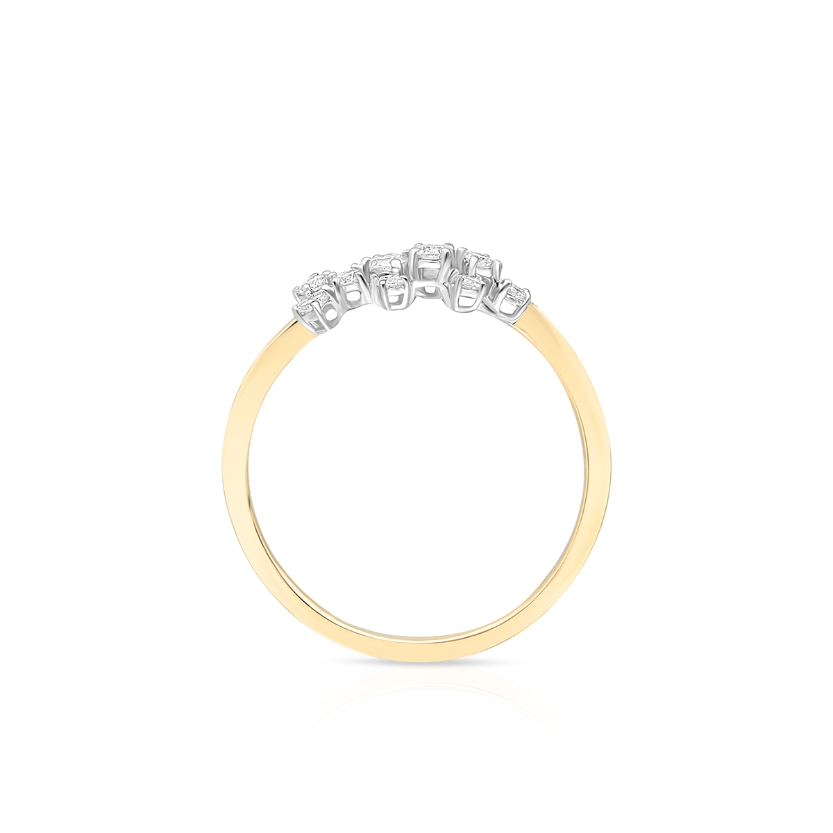 Pierścionek złoty bicolor z brylantami