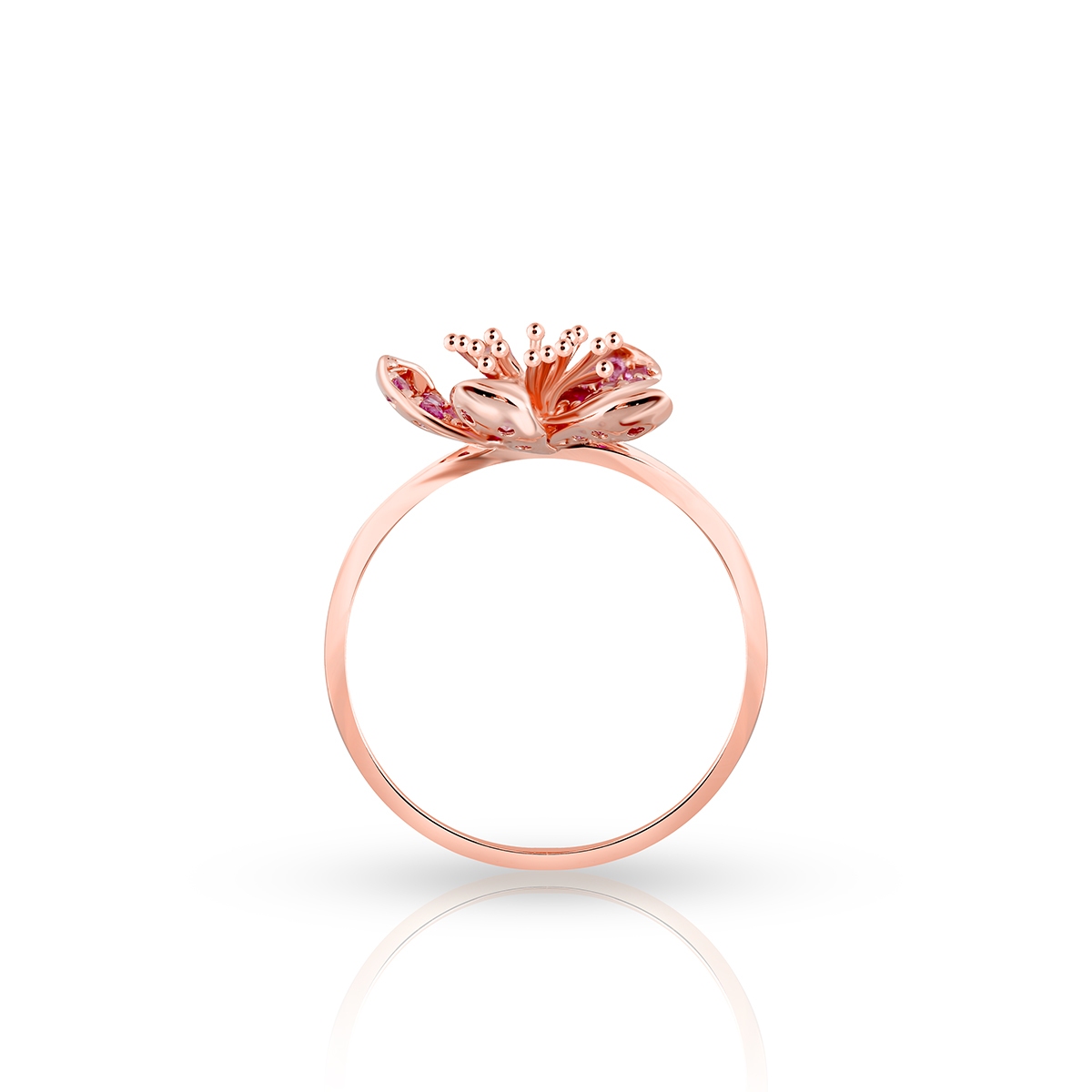 Pierścionek różowe złoto Kwiaty Nocy